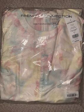 French Connection Pastel Tie-Dye Sleeveless Shift Top in Pink, Blue, Yellow
